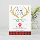 Rudolph Reindeer Oh Deer Kerstfeestfeest Kaart (Staand voorkant)