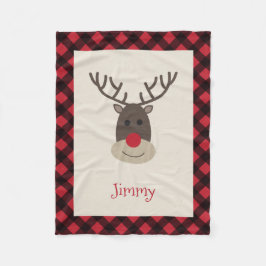 Rudolph Reindeer Personalized Fleece Blanket