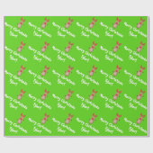 Rudolph Reindeer Red Nose Kerstmis Naam Cadeaupapier (Vlak)