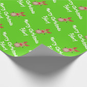 Rudolph Reindeer Red Nose Kerstmis Naam Cadeaupapier (Hoek)