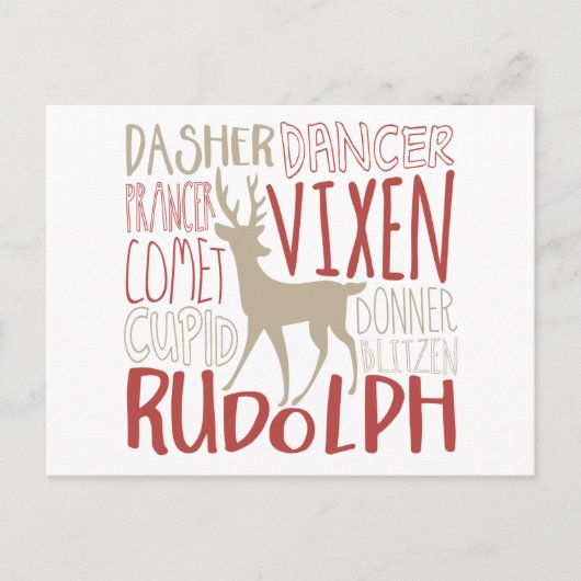 Rudolph Reindeer Silhouette Briefkaart (Voorkant)