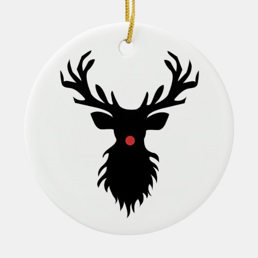 Rudolph Reindeer Silhouette Keramisch Ornament (Voorkant)