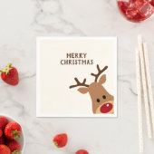 Rudolph Reindeer Vrolijk Kerstpapier Servet (Insitu)