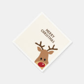 Rudolph Reindeer Vrolijk Kerstpapier Servet (Hoek)