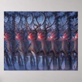 Rudolph Rendier 3D Stereogram Kerst Scene  Poster