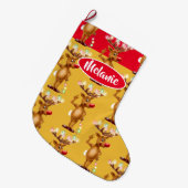 Rudolph Rendier aangepaste meisjes kerstkous Grote Kerstsok (Voorkant (Hangend))