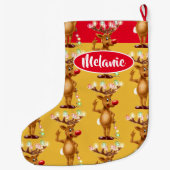 Rudolph Rendier aangepaste meisjes kerstkous Grote Kerstsok (Achterkant)