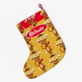 Rudolph Rendier aangepaste meisjes kerstkous Grote Kerstsok (Achterkant (Hangend))