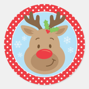 Rudolph Rendier Kerstvakantie Ronde Sticker