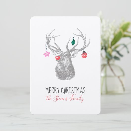 Rudolph Rendier Prettig Kerstfeest Feestdagenkaart (Staand voorkant)