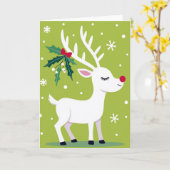 Rudolph Rode Neus Rendier Kaart (Gele Bloem)