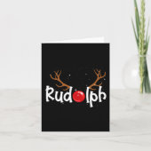 Rudolph Rode Neus Rendier Kerst Plezier 1 Kaart (Voorkant)