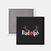 Rudolph Rode Neus Rendier Kerstplezier 1 Magneet (Voorkant / Achterkant)
