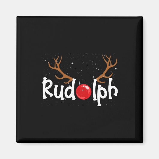 Rudolph Rode Neus Rendier Kerstplezier 1 Magneet (Voorkant)