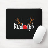 Rudolph rode neus rendieren kerst plezier muismat (Met muis)