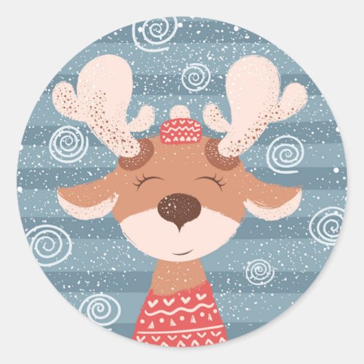 Rudolph Ronde Sticker (Voorkant)