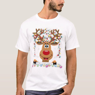 Rudolph Rood Neus Rendier T-shirt Kerstman