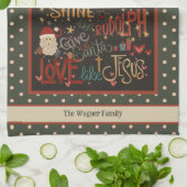 Rudolph Santa Frosty Jezus Gepersonaliseerde Kerst Theedoek (Gevouwen)