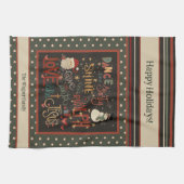 Rudolph Santa Frosty Jezus Gepersonaliseerde Kerst Theedoek (Horizontaal)