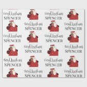 Rudolph & Santa Personalized Cadeaupapier (Vlak)