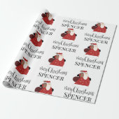 Rudolph & Santa Personalized Cadeaupapier (Uitgerold)