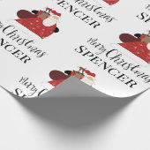 Rudolph & Santa Personalized Cadeaupapier (Hoek)