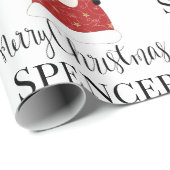 Rudolph & Santa Personalized Cadeaupapier (Rol Hoek)