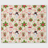 Rudolph Santa Snowman-kerstinpakpapier Cadeaupapier (Vlak)