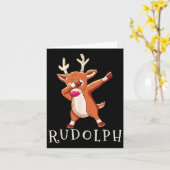 Rudolph Santas Reindeers Family Matching Outfit Ch Kaart (Gele Bloem)