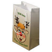 Rudolph - Santa's Roodgestreepte renrenrenrendiert Klein Cadeauzakje (Achterkant Gekanteld)