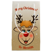 Rudolph - Santa's Roodgestreepte renrenrenrendiert Klein Cadeauzakje (Voorkant)