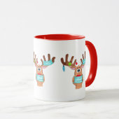 Rudolph the Face Mask Reindeer Coffee Mok (Voorkant rechts)