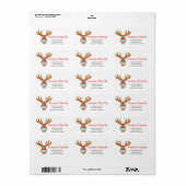 Rudolph the Face Mask Reindeer Etiket (Full Sheet)