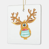 Rudolph the Face Mask Reindeer Keramisch Ornament (Links)