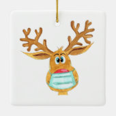 Rudolph the Face Mask Reindeer Keramisch Ornament (Achterkant)