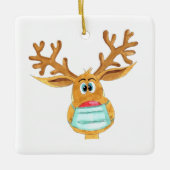 Rudolph the Face Mask Reindeer Keramisch Ornament (Voorkant)