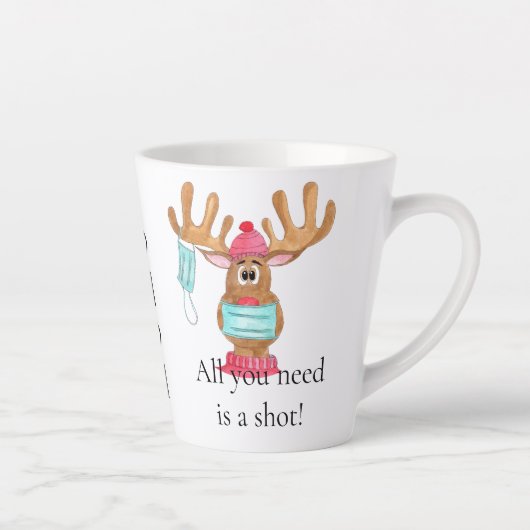 Rudolph the Face Mask Reindeer Latte Mok (Rechts)