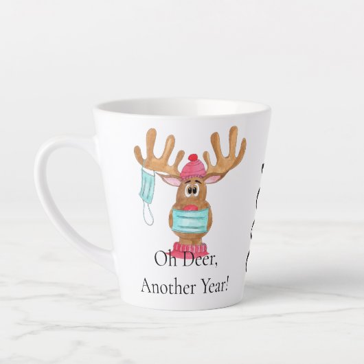 Rudolph the Face Mask Reindeer Latte Mok (Links)