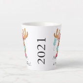 Rudolph the Face Mask Reindeer Latte Mok (Voorkant)