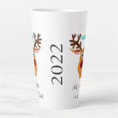 Rudolph the Face Mask Reindeer Latte Mok (Voorkant)