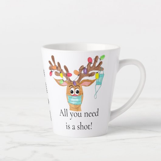 Rudolph the Face Mask Reindeer Latte Mok (Rechts)