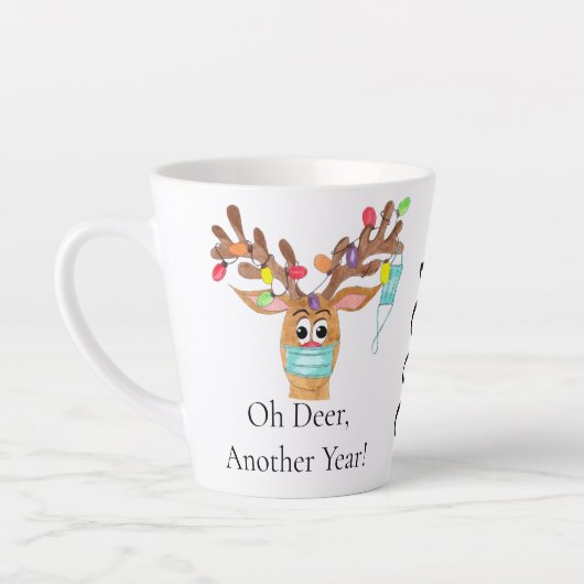 Rudolph the Face Mask Reindeer Latte Mok (Links)