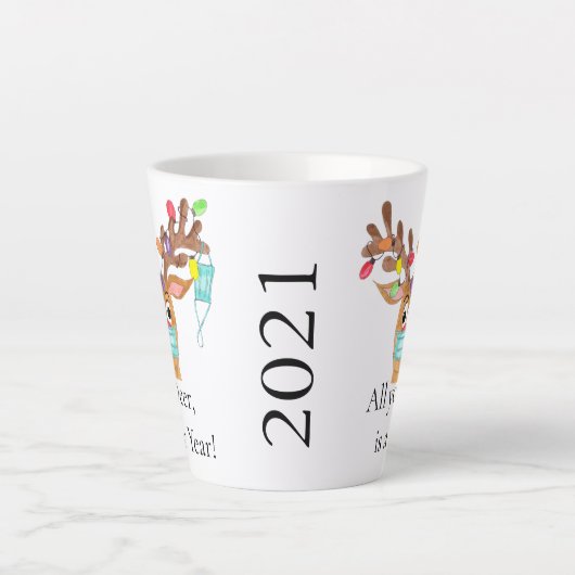 Rudolph the Face Mask Reindeer Latte Mok (Voorkant)