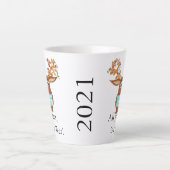 Rudolph the Face Mask Reindeer Latte Mok (Voorkant)