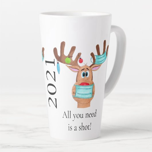 Rudolph the Face Mask Reindeer Latte Mok (Rechterhoek)
