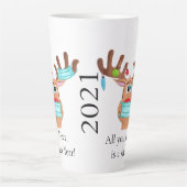 Rudolph the Face Mask Reindeer Latte Mok (Voorkant)