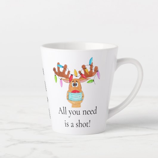 Rudolph the Face Mask Reindeer Latte Mok (Rechts)