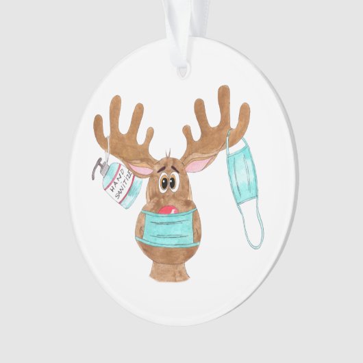 Rudolph the Face Mask Reindeer Ornament (voorkant)