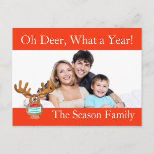 Rudolph the Face Masker Reindeer Photo Card Briefkaart