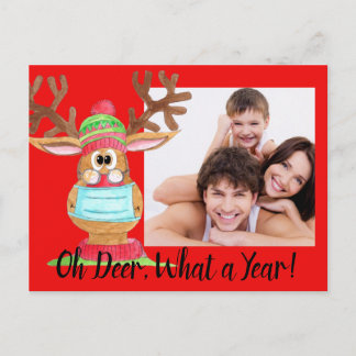 Rudolph the Face Masker Reindeer Photo Card Briefkaart